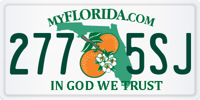 FL license plate 2775SJ