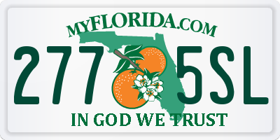 FL license plate 2775SL
