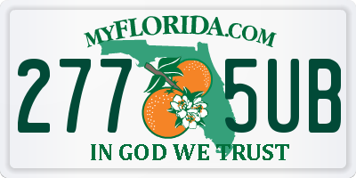 FL license plate 2775UB