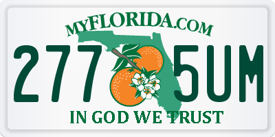FL license plate 2775UM