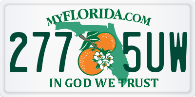 FL license plate 2775UW