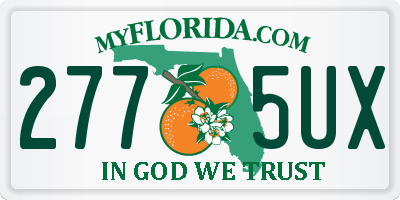 FL license plate 2775UX