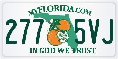 FL license plate 2775VJ