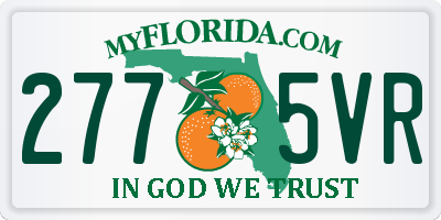 FL license plate 2775VR