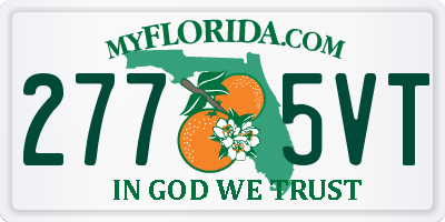 FL license plate 2775VT
