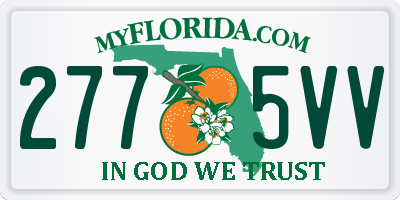 FL license plate 2775VV