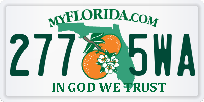 FL license plate 2775WA