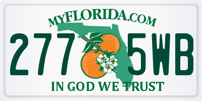 FL license plate 2775WB