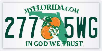 FL license plate 2775WG