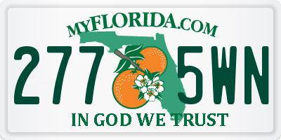 FL license plate 2775WN