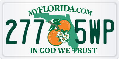 FL license plate 2775WP