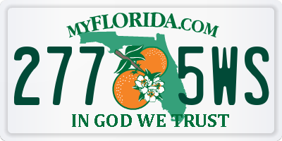 FL license plate 2775WS