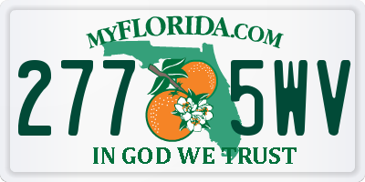 FL license plate 2775WV