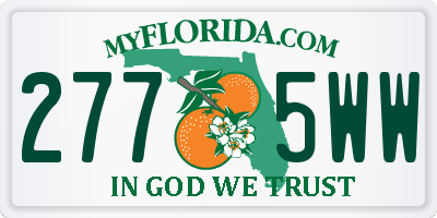 FL license plate 2775WW