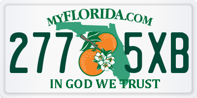 FL license plate 2775XB