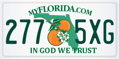 FL license plate 2775XG