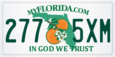 FL license plate 2775XM