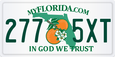 FL license plate 2775XT