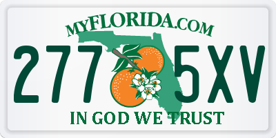 FL license plate 2775XV