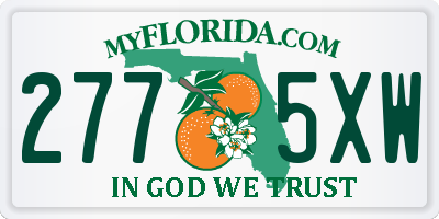 FL license plate 2775XW