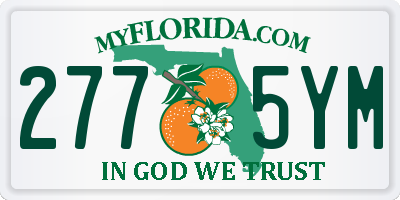 FL license plate 2775YM