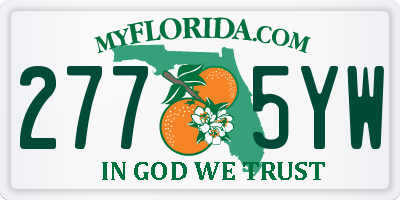 FL license plate 2775YW