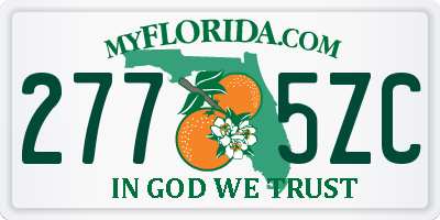 FL license plate 2775ZC