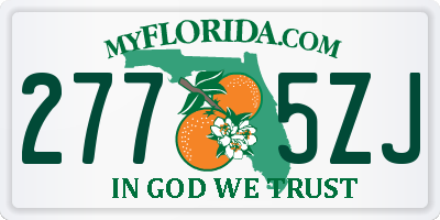FL license plate 2775ZJ