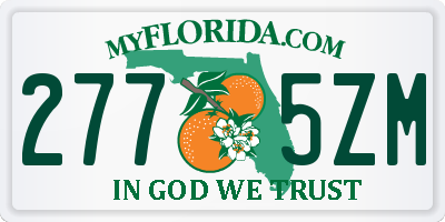 FL license plate 2775ZM