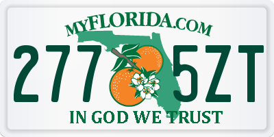 FL license plate 2775ZT