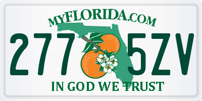 FL license plate 2775ZV