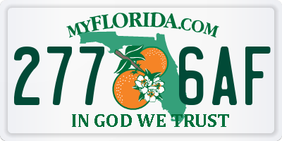 FL license plate 2776AF