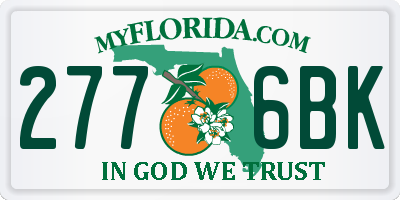 FL license plate 2776BK