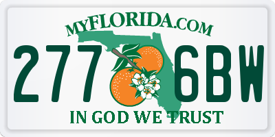 FL license plate 2776BW