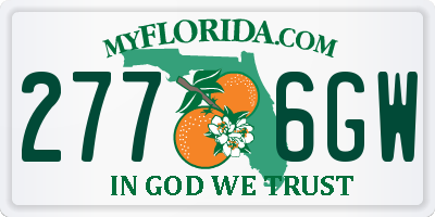 FL license plate 2776GW