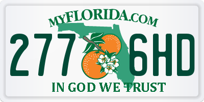 FL license plate 2776HD