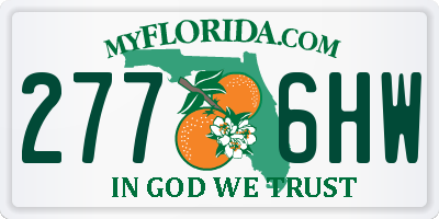 FL license plate 2776HW