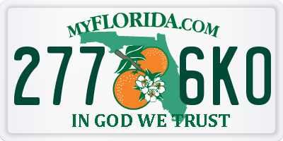 FL license plate 2776KO