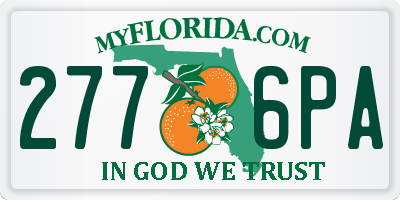 FL license plate 2776PA
