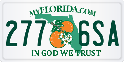 FL license plate 2776SA