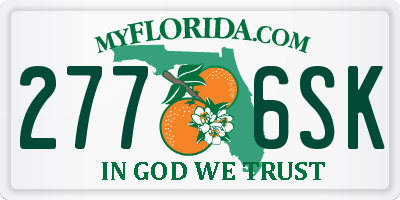 FL license plate 2776SK