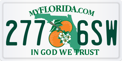 FL license plate 2776SW