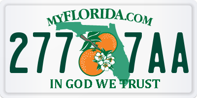 FL license plate 2777AA