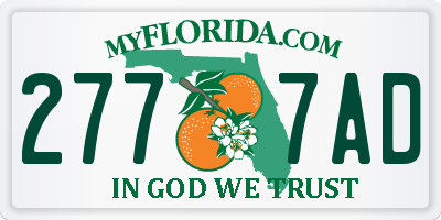 FL license plate 2777AD