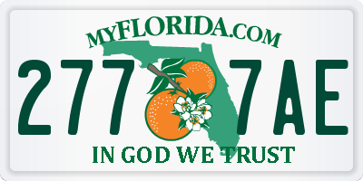 FL license plate 2777AE
