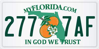 FL license plate 2777AF