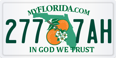 FL license plate 2777AH