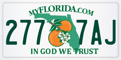 FL license plate 2777AJ