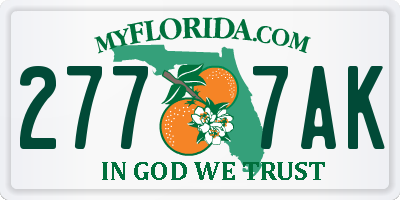 FL license plate 2777AK