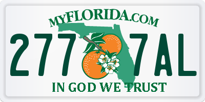 FL license plate 2777AL